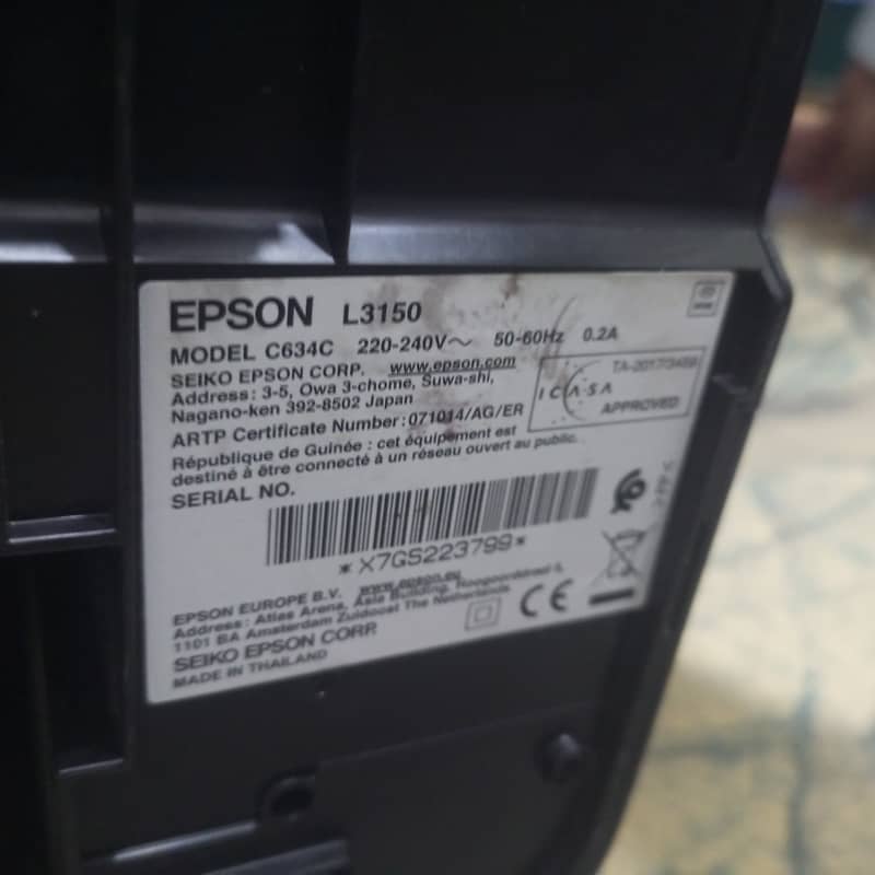 Used Epson color printer 3150 with WI-FI. 3