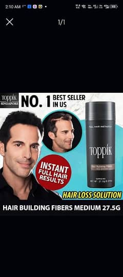 Toppik Hair Fiber 27.5 Gram  Order for Call: 03127593339