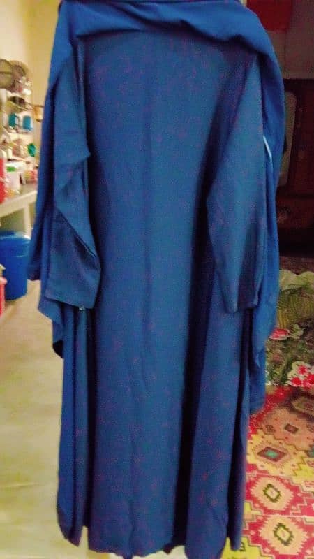 Butterfly kaftan double  layer navy blue abaya 2