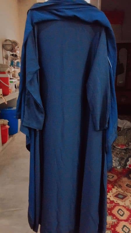 Butterfly kaftan double  layer navy blue abaya 3