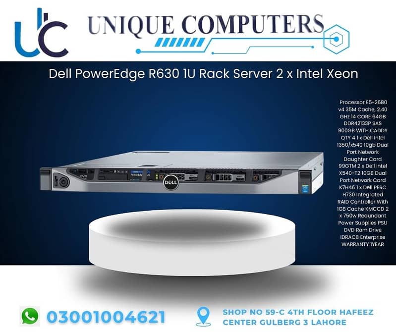 Dell PowerEdge R630 1U Rack Server 2 x Intel Xeon 0