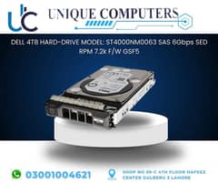 DELL 4TB HARD-DRIVE MODEL: ST4000NM0063 SAS 6Gbps SED RPM 7.2k F/W GS