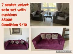 Luxurious 7-Seater Velvet Sofa Set