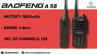 Walkie Talkie | Baofeng | A58 | Wireless | Two Way Radio