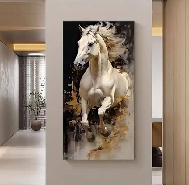 Modern Abstract Horse Canvas Art Print. 1