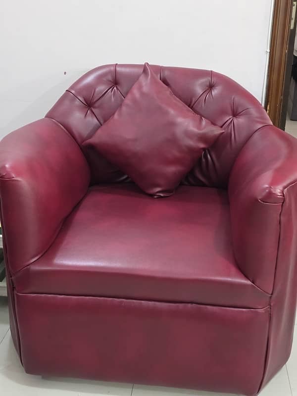 Leather Sofa Set Cherry Chesterfield 0