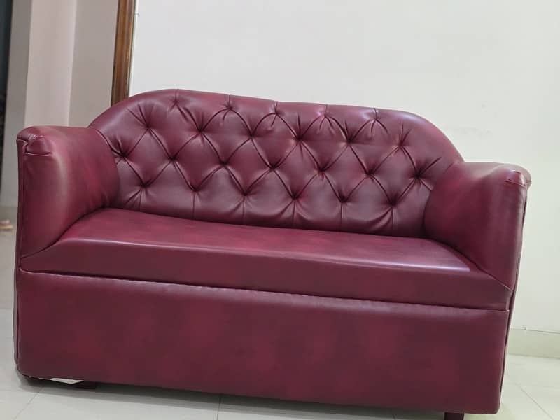 Leather Sofa Set Cherry Chesterfield 1