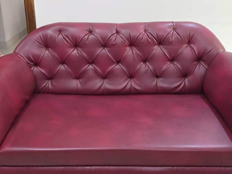 Leather Sofa Set Cherry Chesterfield 2