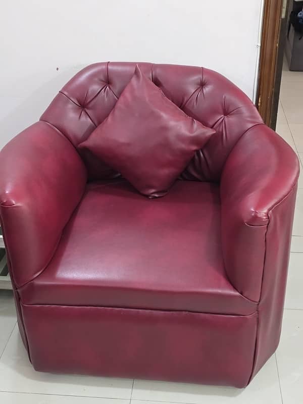 Leather Sofa Set Cherry Chesterfield 4