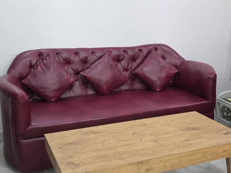 Leather Sofa Set Cherry Chesterfield 5