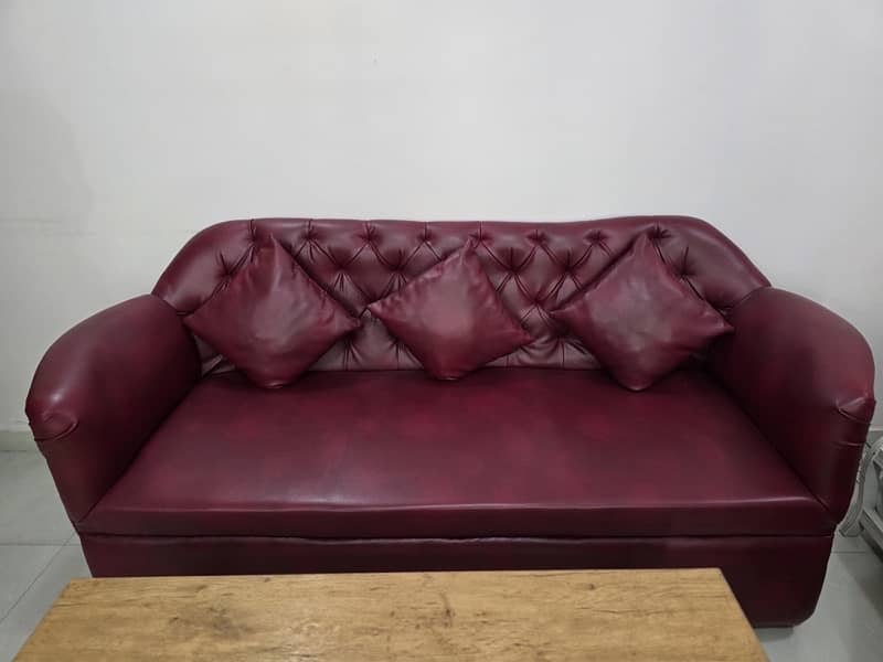 Leather Sofa Set Cherry Chesterfield 7