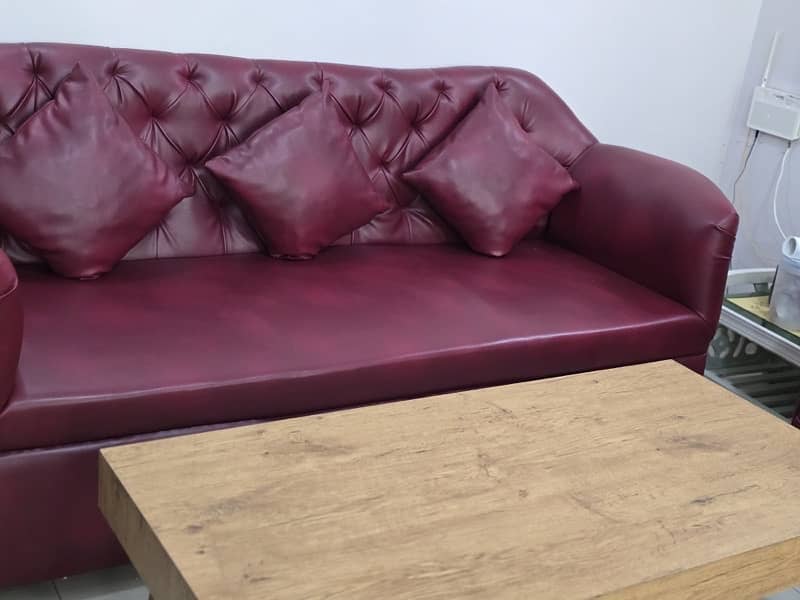 Leather Sofa Set Cherry Chesterfield 8