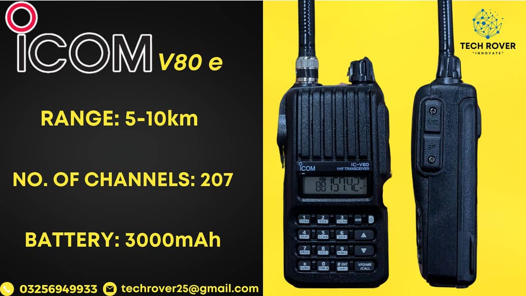 Walkie Talkie | Icom | V80e | Wireless | Two Way Radio 0