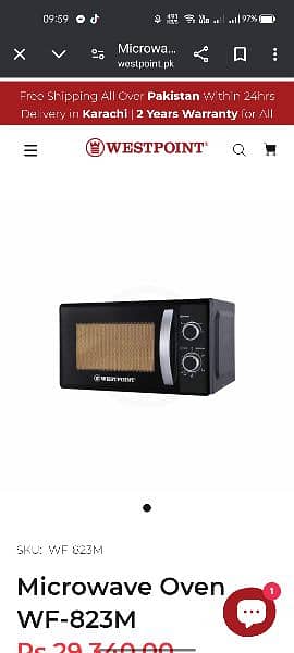 Westpoint Microwave Oven WF-823M 1