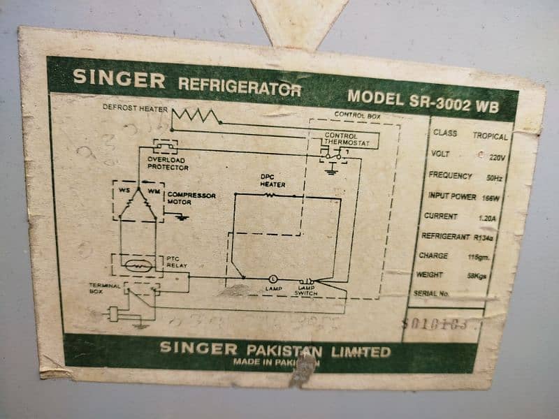 singer refrigerator running condition 9