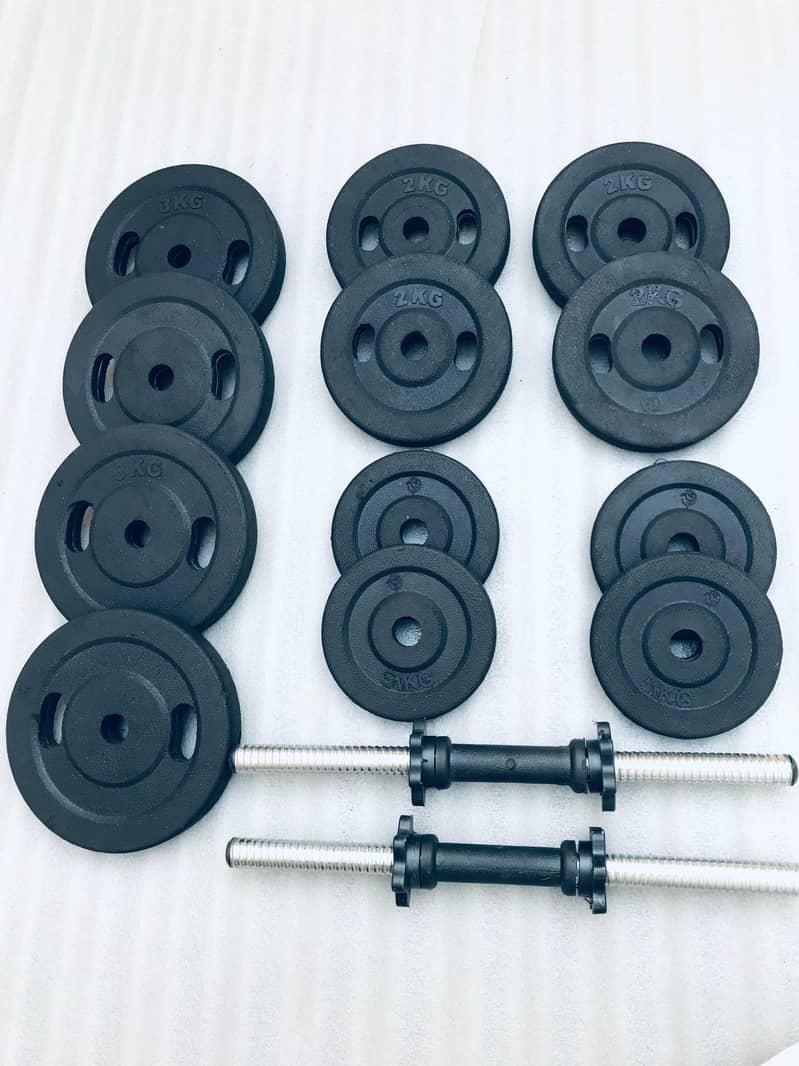 ADJUSTABLE  DUMBELLS , WEIGHT PLATES GYM , RUBBER COATED DUMBELLS 6