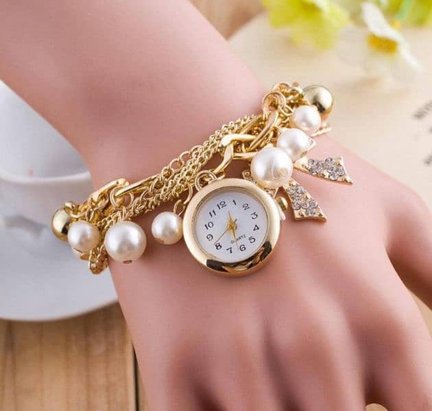 Pearl Bracelet watch For Girls 0