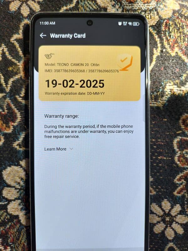 Tecno Camon20 with warranty 10/10 6
