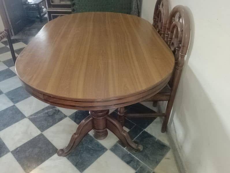 pure wooden dinning table with 4 pure wooden chairs 1