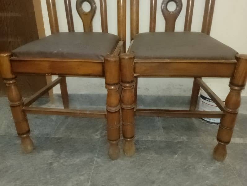 pure wooden dinning table with 4 pure wooden chairs 3