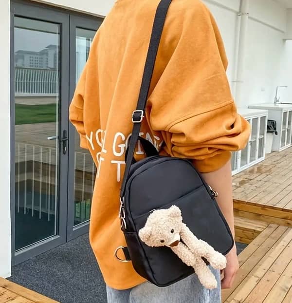 Chic Convertible Bear-Themed Adjustable Backpack 0