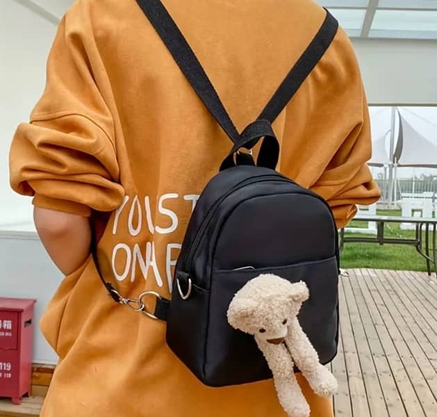 Chic Convertible Bear-Themed Adjustable Backpack 2