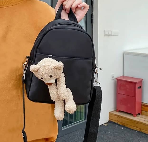 Chic Convertible Bear-Themed Adjustable Backpack 3