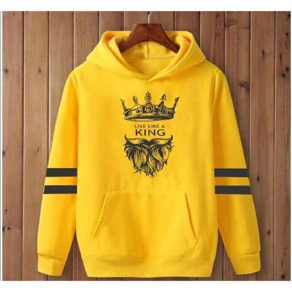 1 Pc Men's Cotton Fleece Printed Hoodies 0