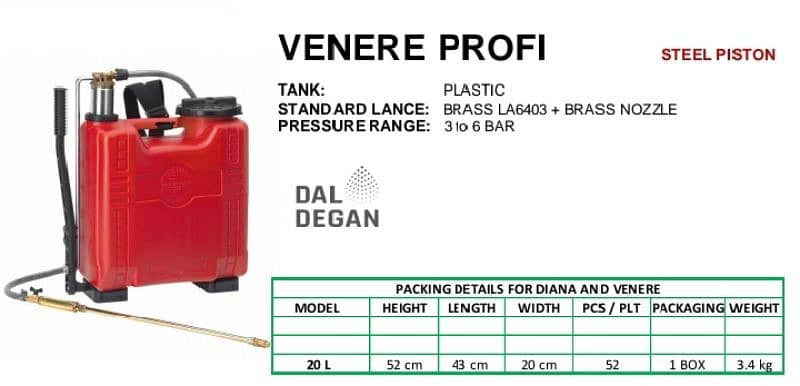 Made In Italy DAL DEGAN VENERE PROFI manually backpack sprayer pump 8