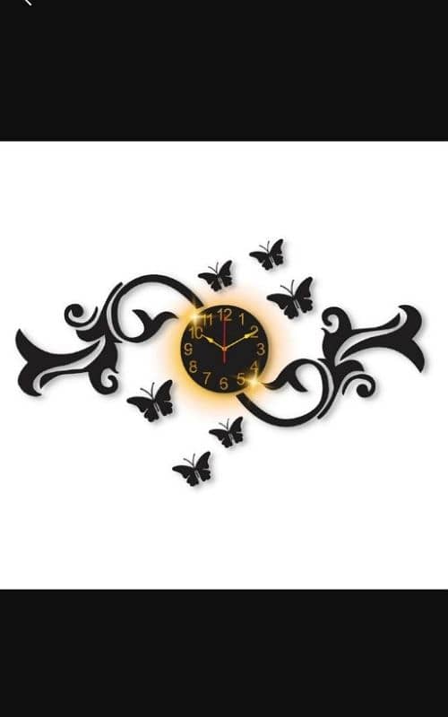 Butterfly Design Laminated Wall Clock With Backlight 1