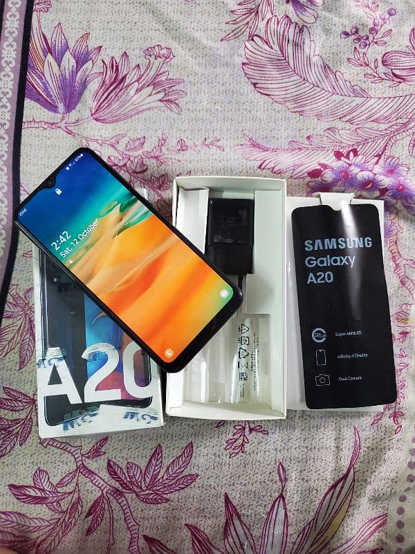 Samsung a20 with box 3