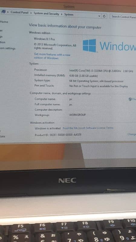 NEC, Core i5, 3rd Generation, 4GB RAM, 320 GB HDD 0