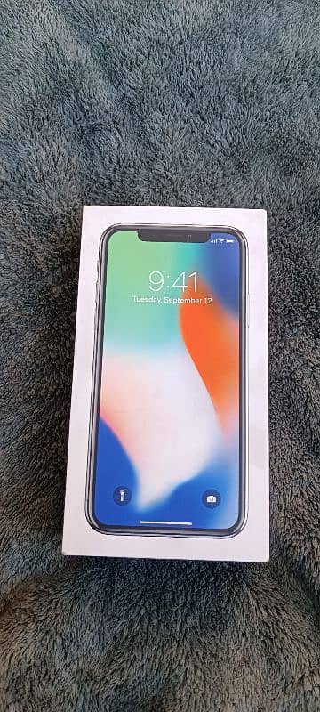 I phone x 64 GB PTA official apperoved hai urgent sell full packing 15