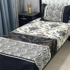 2 PCs crystal cotton printed single bedsheet