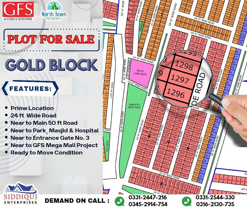 PLOT SALE IN NORTH TOWN RESIDENCY PHASE 1 GOLD BLOCK 0