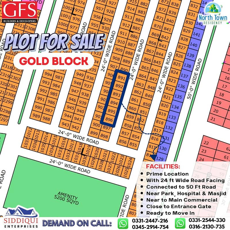 PLOT SALE IN NORTH TOWN RESIDENCY GOLD BLOCK PHASE 1 3