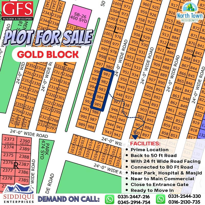 PLOT SALE IN NORTH TOWN RESIDENCY GOLD BLOCK PHASE 1 4