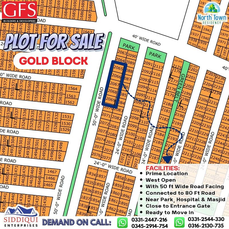 PLOT SALE IN NORTH TOWN RESIDENCY GOLD BLOCK PHASE 1 5