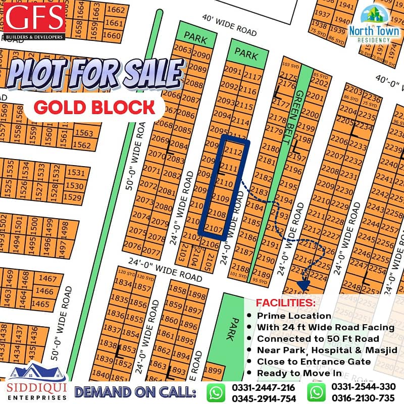 PLOT SALE IN NORTH TOWN RESIDENCY GOLD BLOCK PHASE 1 6