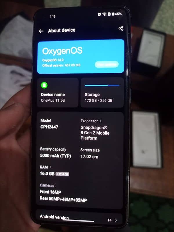 OnePlus 11 Urgent sale With box and Charger Non PTA 2