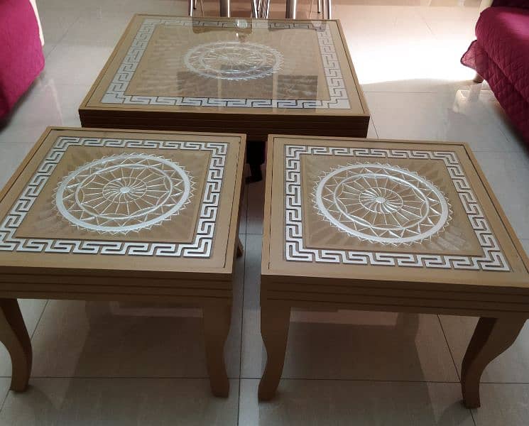 Center Table Set 10/10 Condition with Glass Top 0