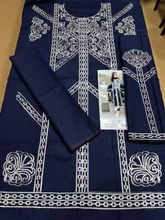 2'Pcs woman's Unstitched Lawn Embroided Suit