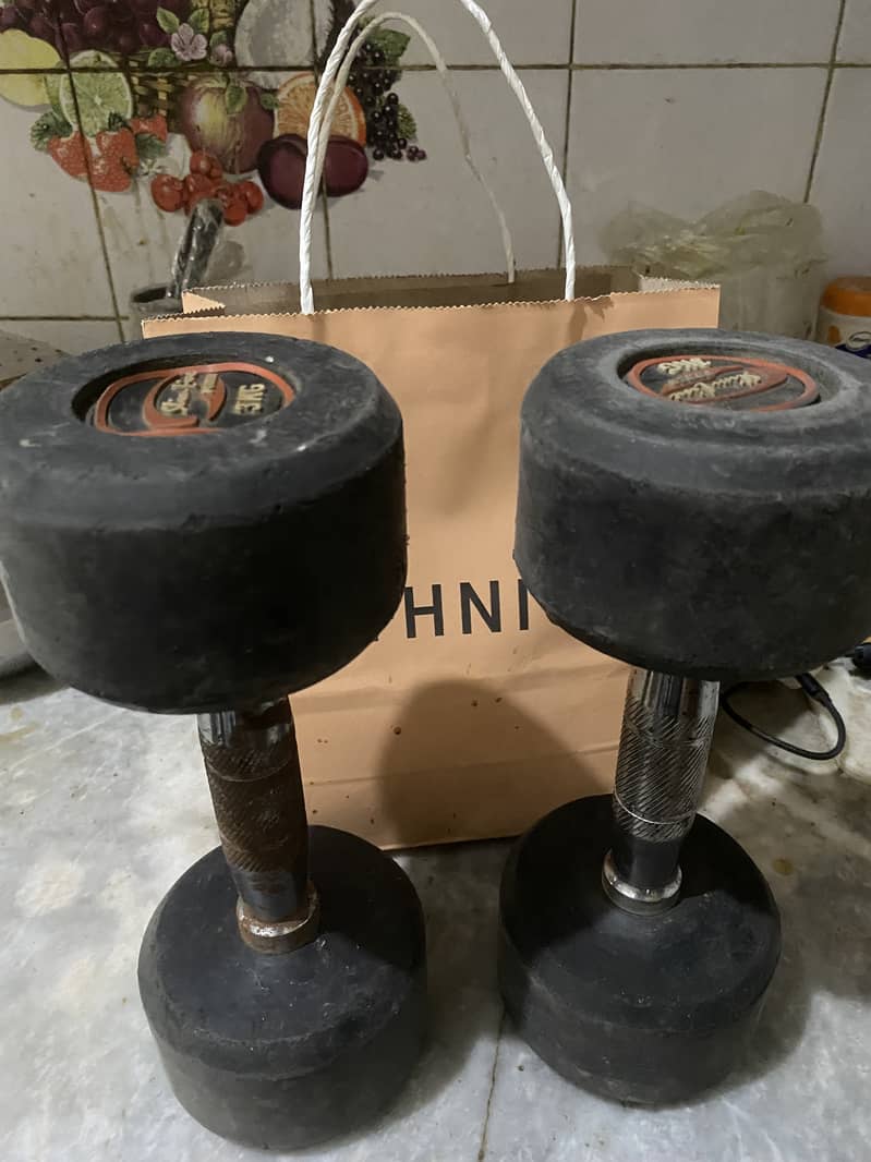 Rubber 3 kg each dumbbell pair total 6 kg 1