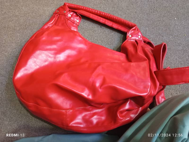 Soft Glossy nylon, shiny hand cum shoulder bag for girls; 2