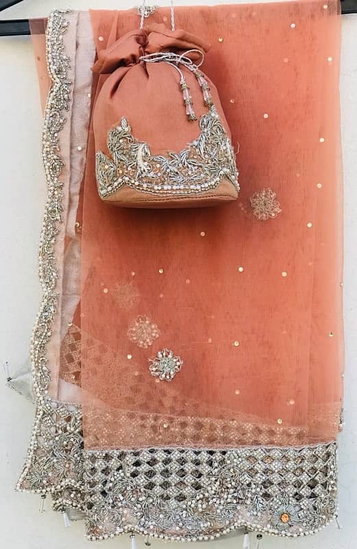 Peach Pink color Ghara for sale with totally hand work 5