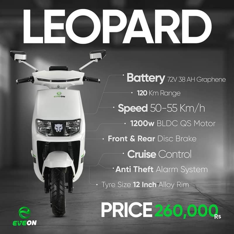 Electric Scooty , Eelctric Bikes Eve On LEOPARD Pro 2024 Full Loaded 5