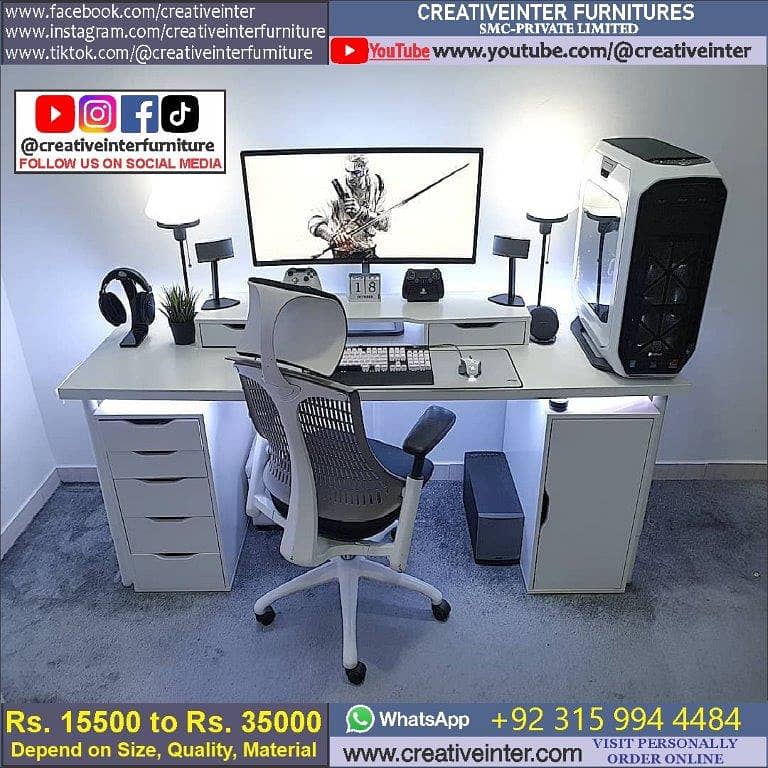 Study Table Mesh Office Chair Manager Desk Working Computer Laptop 9