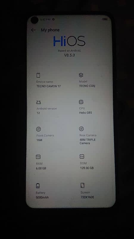 tecno camon 17 6/128 new condition official pta approved 9