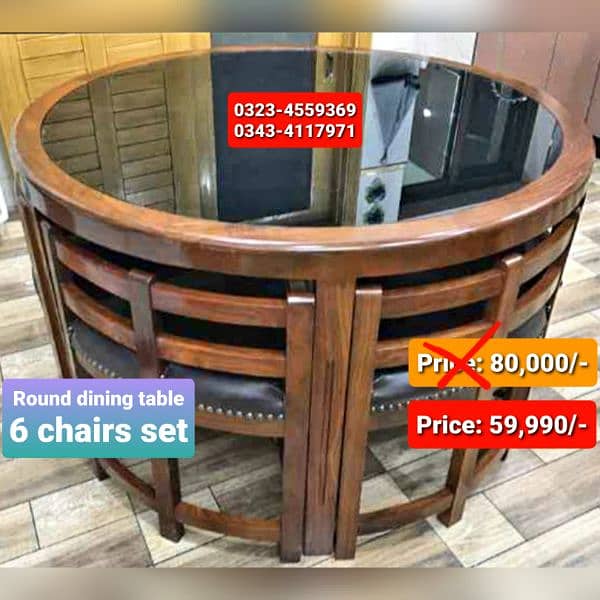 Smart dining table/round dining table/4 chair/6 chair/dining table 1