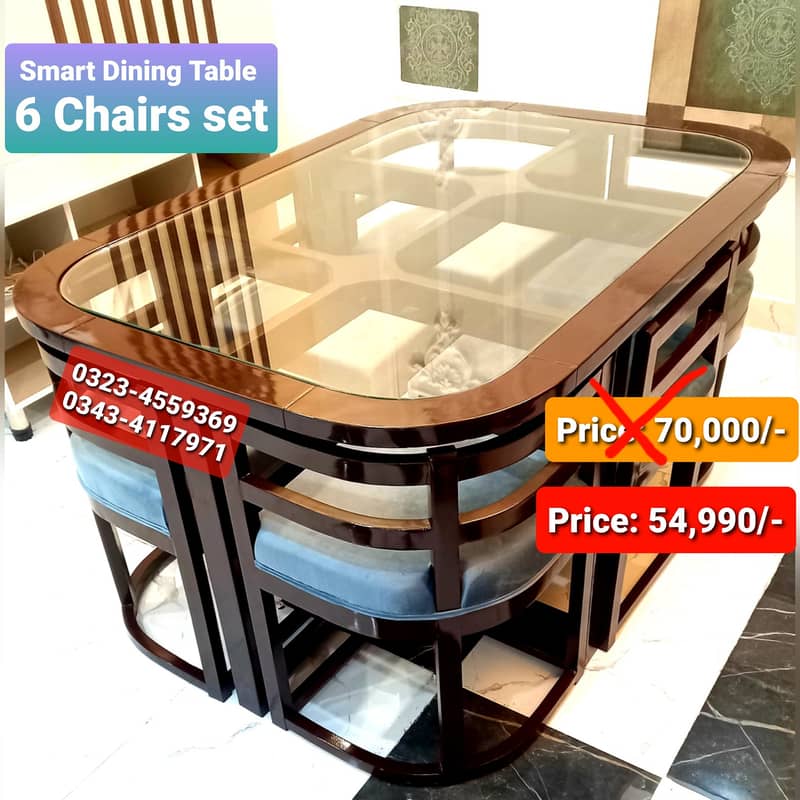 Smart dining table/round dining table/4 chair/6 chair/dining table 19